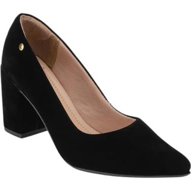 Imagem de Sapato Feminino Scarpin Bico Fino Retro Diversas Cores Conforto Salto Alto 8cm Macio Lóris Shoes 9484 (Preto, BR, Adulto, Numérico, 37)