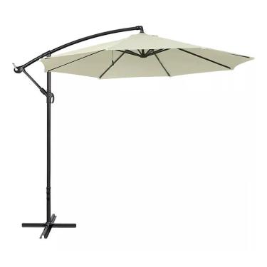 Imagem de Ombrelone Articulado Guarda Sol De Praia Jardim Lateral 3 Metros Cinza RM Decor