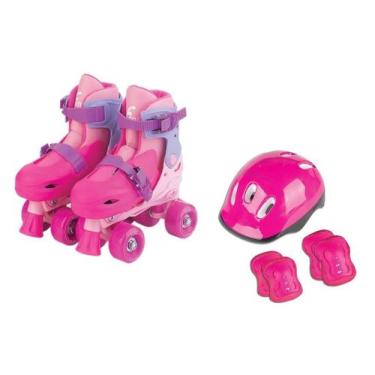 Imagem de Patins Rosa 4 Rodas Clássicos Tam 30/33 Pk01r - Fenix