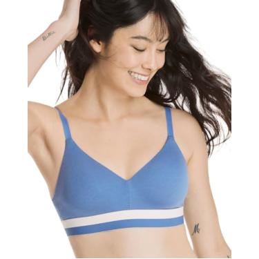 Imagem de Hanes Camiseta feminina push-up sem fio, Comfortflex Fit, Eco Soft, tamanhos P-2x+, Azul mágico, XXG