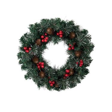 Imagem de shamjina Guirlanda de decoração de guirlanda de natal com pinhas, decoração artesanal, guirlanda de porta da frente para sala de estar, parede, quarto, casa