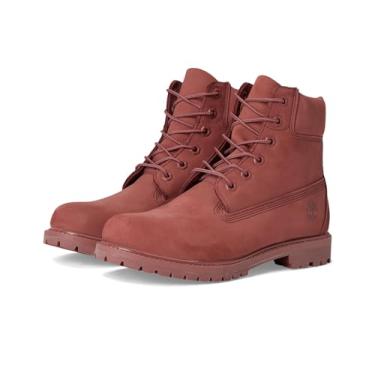 Imagem de Timberland Bota feminina impermeável premium de 15 cm, Nobuck vermelho médio, 6.5