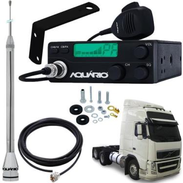 Imagem de Radio Móvel Px 40 Canais Antena Inox 2,70 metros Alongador 60cm Cabo 5