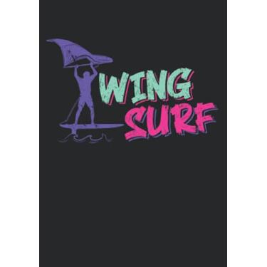 Imagem de Notizbuch A5 liniert mit Softcover Design: Wing Surf Wing Foiler Wingsurfer Design Geschenk Surfing: 120 linierte DIN A5 Seiten