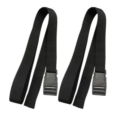 Imagem de LEIPUPA Pacote com 2 tiras de golfe com fivela de liberação rápida, cordão ajustável para amarrar correias de nylon para mochila, bolsa esportiva de longa distância, Preto