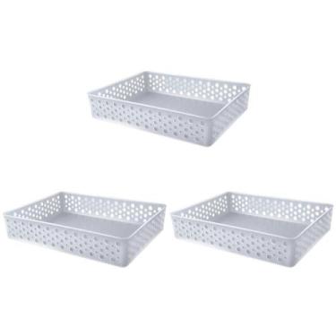 Imagem de Kit 3 Cesto Organizador Rattan Multiuso Armário Gaveta Lavanderia G (3