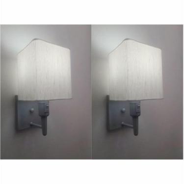 Imagem de Kit/2 Arandela Quadrada Md-2019 Cinza C/ Inter Liga e Desl Cúpula em T