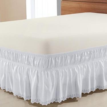 Imagem de Saia Box Casal Padrão Pérola Bordado Ultrassônico - Branco - Bordados 