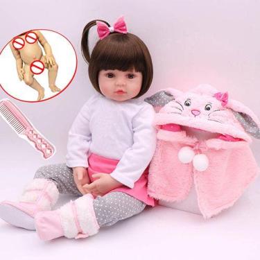 Imagem de Boneca Bebê Reborn 55cm Silicone Coelho Lançamento - Real Baby Dolls