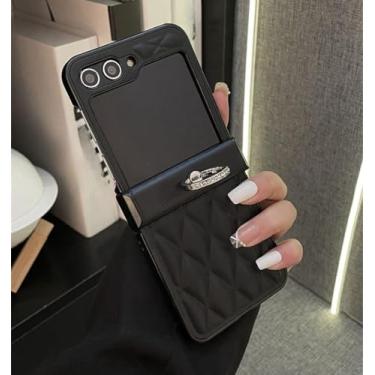 Imagem de Capa de telefone luxuosa com anel de verificação de diamante para Samsung Galaxy Z Flip 5 5G Z Flip4 Zflip5 ZFlip 3 Flip6 Capa traseira à prova de choque, C, para Samsung Z Flip 3