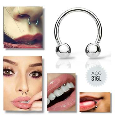 Imagem de Piercing Aço 316 Ferradura Orelha Boca Septo - AÇO INOXIDÁVEL