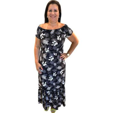 Imagem de Vestido Ciganinha Longo Feminino Plus Size Soltinho Versátil - Felicit