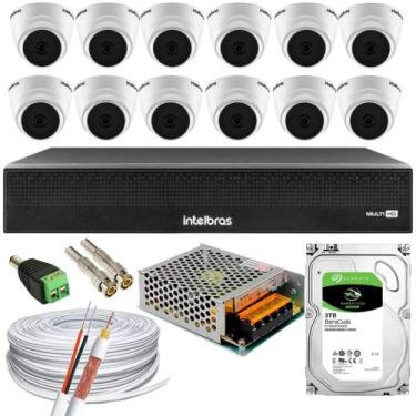 Imagem de Kit 12 Câmeras 1220 D mic Intelbras Com Áudio dvr 1016 C/hd 3tb