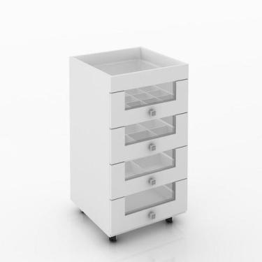 Imagem de Carrinho Auxiliar Gaveteiro Organizador De Maquiagem Esmalte Salão Bel