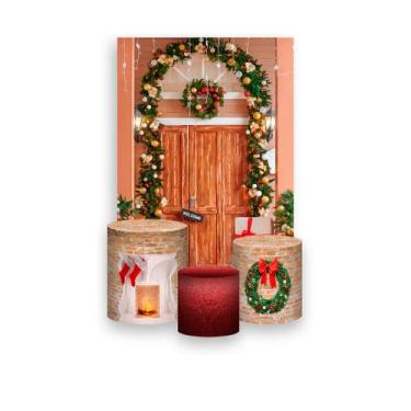 Imagem de Painel De Festa Vertical 1,50 x 2,20 + Trio De Capas Cilindro - Natal 