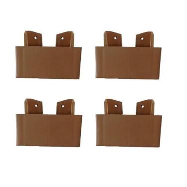 Imagem de Kit 4 Pés para Guarda Roupas Armários Multiuso Roman Marrom - Zoe & Ch