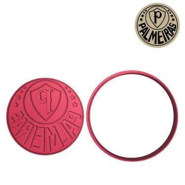 Imagem de Cortador Carimbo Futebol Time Palmeiras Brasão - DOCE IMPRESSO, 7,5cm