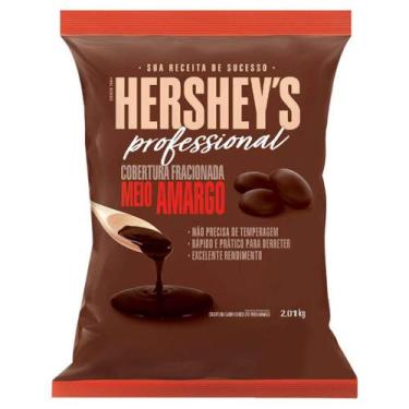 Imagem de Gotas de Chocolate Cobertura Fracionada Meio Amargo 2,01kg - Hersheys 