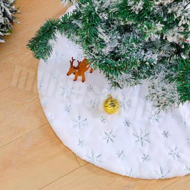 Imagem de Saia para Árvore De Natal de Veludo Pelo Alto Branco 90cm - Wincy Nata