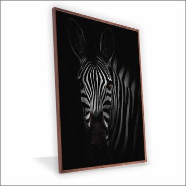 Imagem de Quadro Zebra Canvas Sem Vidro - Center Molduras, 60x40 Filete, Madeira
