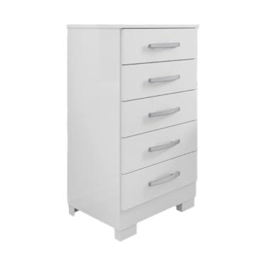 Imagem de Cômoda 05 Gavetas Espaçosa Pétala Branca