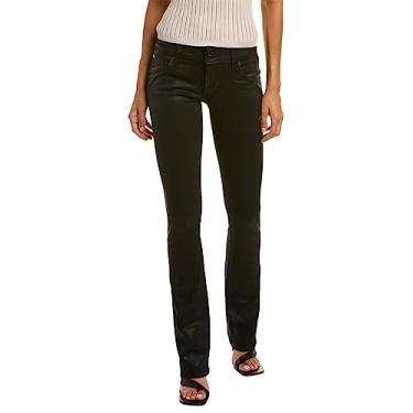Imagem de HUDSON Calça jeans feminina Beth de cintura média com bolsos traseiros de aba, Preto revestido Beaut, 33