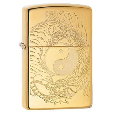 Imagem de Isqueiros de dragão da Zippo, Latão, High Polish Brass Dragon and Tiger, One Size