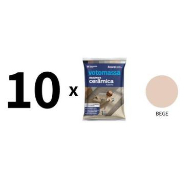Imagem de Kit 10 Sacos De Rejunte Flex Votomassa Bege 1 Kg - Votoran