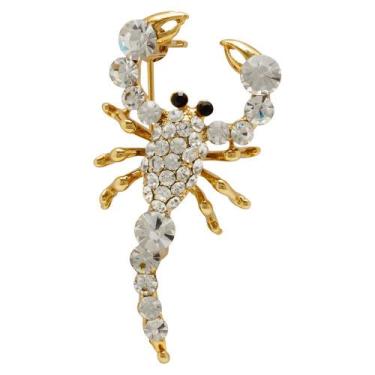 Imagem de Broche Strass Escorpião BRG0049 - Akasaki, Cristal, Dourado