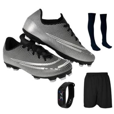 Imagem de Chuteira Campo Adulto Juvenil 200 Nova Travas Gramado Futebol Uzze + M