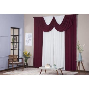Imagem de Cortina Paris 3,00 x 2,80 com Bando Sala Quarto Porta Balcão Malha Gel