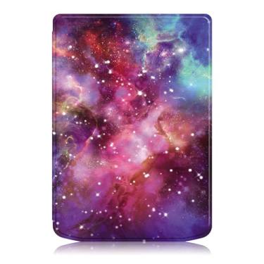 Imagem de Xuanbeier Capa para Pocketbook Verse PB629/Verse Pro PB634 15.2 cm, capa protetora inteligente rígida fina com função despertar/hibernar automaticamente, Galaxy