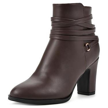 Imagem de WHITE MOUNTAIN Bota feminina de salto bloco Teaser, Dk.marrom/liso, 6