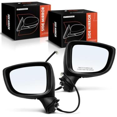 Imagem de A-Premium Par (2) Espelho retrovisor elétrico do lado do motorista e do passageiro - compatível com Mazda 3/3 Sport 2014-2016 - Espelho retrovisor externo dobrável manual aquecido preto com seta -