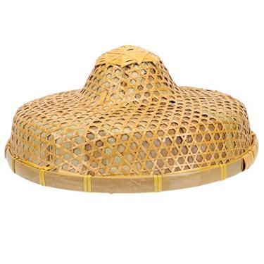 Imagem de GANAZONO 1pc Bamboo Hat Rain-proof Hat Fishing Hat Rustic Hat Oriental Styled Hat Uv Protection Hat Weaving Hat Sun Block Hat Bamboo Woven Hat Sun Hat Farmer Laboring Hat Farmer Hat