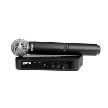 Imagem de Shure Sistema de microfone sem fio BLX24/SM58 - vida útil da bateria de 14 horas, alcance de 91 m, UHF | Inclui microfone vocal portátil SM58, receptor de canal único | Banda J11 (BLX24/SM58-J11)