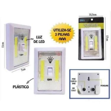 Imagem de Luz de Emergência Led Sem Fio Com Interruptor Pilha Imã adesiva - Oem