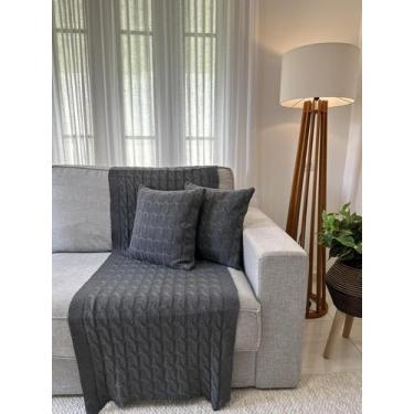 Imagem de Kit Peseira Tricô Decorativa Sofá Cama Solteiro 160x60cm + 2 Capas - C