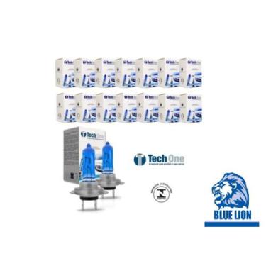 Imagem de Kit 10 Lampada Super Branca H7 8500k 12v 55w Techone Atacado - Blue li