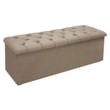 Imagem de Calçadeira Baú Giovana King 195 Cm Suede Bege - MV Estofados
