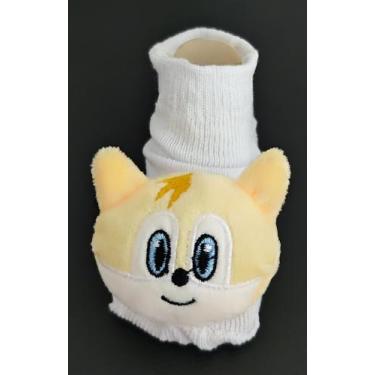 Imagem de Meia bebê pantufa bichinhos menina/menino  - Kadu modas, Sonic amarelo