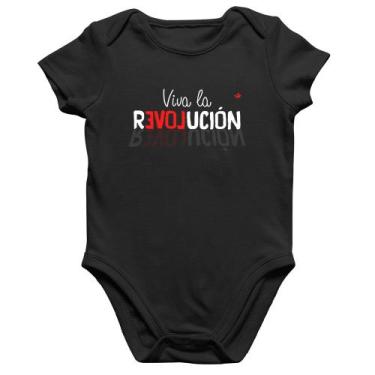 Imagem de Body Bebê Algodão Viva la Revolución - Foca na Moda, Preto, G