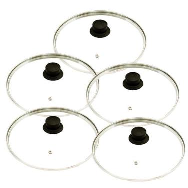 Imagem de Jogo 5 Tampas Avulsas de Vidro 16/17 cm Para Panelas - OkayShop