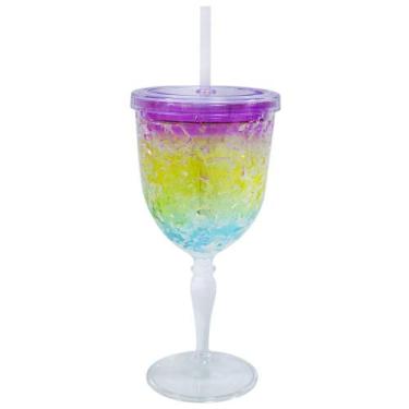 Imagem de Taça Copo Com Canudo Gel Colorido Congelante 300ml - Projeto Kiwi