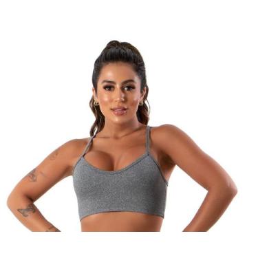 Imagem de Top Fitness Feminino Nadador Alça Fina Academia - JAVA MODAS, Cinza, G