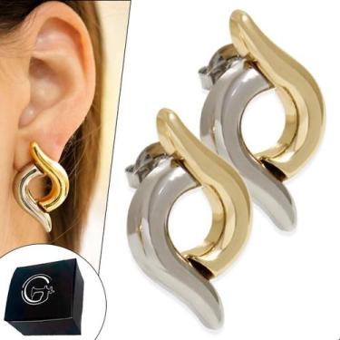 Imagem de Brinco Duo Feminino Moda Orgânico Solitário Fashion Feminino - GRANADO