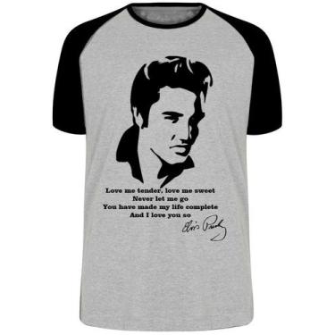 Imagem de Camiseta Elvis Presley Love me tender Blusa Plus Size extra grande adu