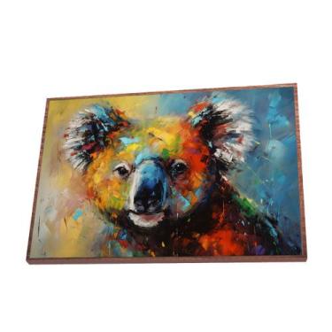 Imagem de Quadro Coala Canvas Sem Vidro - Center Molduras, 20x30 Filete, Madeira