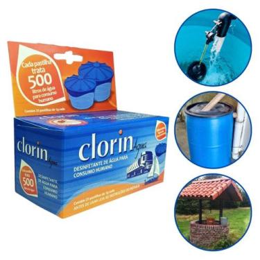 Imagem de Clorin 500 Pastilhas Tratamento Água de Poço Anti Mosquitos