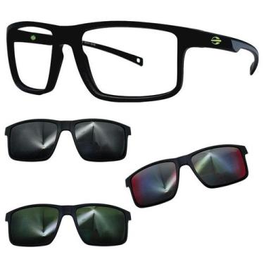 Imagem de Oculos Mormaii Swap 5 6127 AAS Preto Fosco Com 3 Clipons, Cinza, G15, 